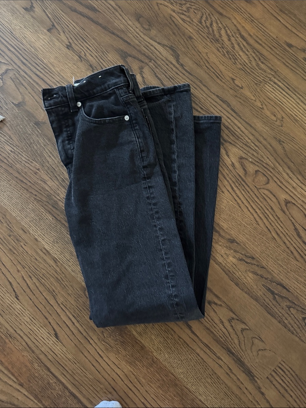 Madewell High-Rise Black Straight Jeans